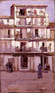 Hus i Tanger (olja på duk) av John Lavery