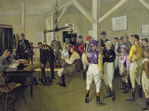 Invägningsrummet, Hurst Park av John Lavery