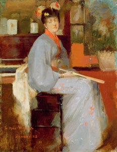 Kvinna i japansk klänning, 1883 av John Lavery