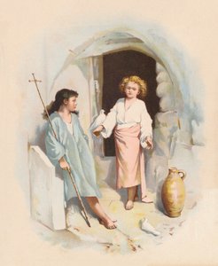 Kristus och S:t Johannes (färglitografi) av John Lawson