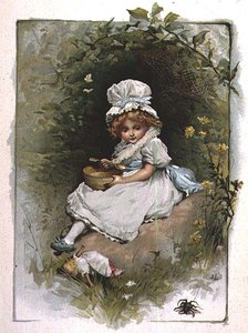 Little Miss Muffet, från en illustrerad bok med barnvisor av John Lawson