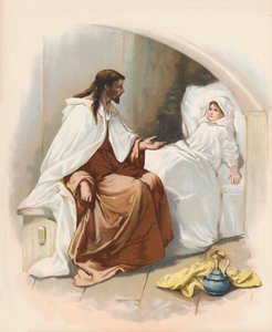 Uppväckandet av Jairus dotter (färglitografi) av John Lawson
