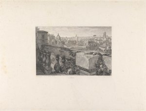 Rom, från Farnese Gardens av John Le Keux