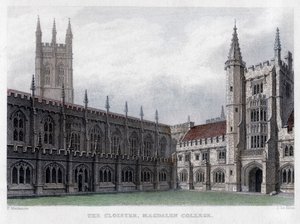 The Cloister, Magdalen College, Oxford University, 1800-talet.