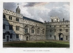 The Quadrangle of Jesus College, Oxford University, c1830-talet.