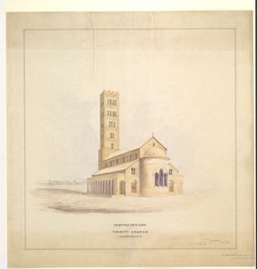 Trinity Church, Kurrachee (Karachi), september 1856 (akvarell på papper) av John Le Mesurier