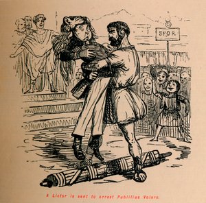 En Lictor skickas för att arrestera Publilius Volero, 1852 av John Leech