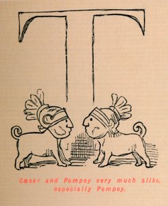 Caesar och Pompejus är väldigt lika, särskilt Pompejus, 1852 av John Leech