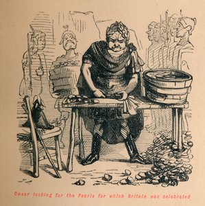 Caesar letar efter pärlorna som Storbritannien hyllades för, c1860, c1860. av John Leech