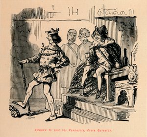 Edvard II. och hans favorit, Piers Gaveston, c1860, c1860 av John Leech