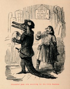 Gloucester sörjer denna lilla brorson, av John Leech