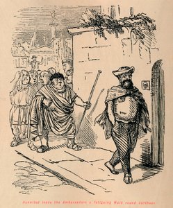 Hannibal leder ambassadörerna en tröttsam promenad runt Kartago, 1852 av John Leech