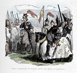 Henry inspekterar sina trupper före slaget vid Agincourt, c1860, c1860 av John Leech