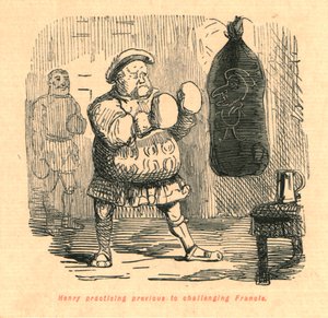 Henry övade innan han utmanade Francis, 1897. av John Leech