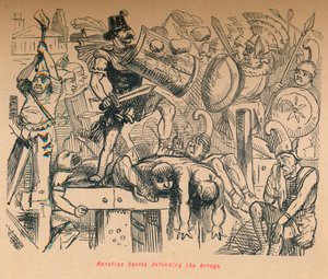 Horatius Cocles försvarar bron, 1852 av John Leech
