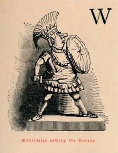 Mithridates trotsar romarna, 1852 av John Leech