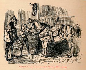 Richard III. och hans hyllade laddare, White Surrey, av John Leech