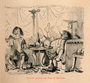 Terence läser sin Play to Caecilius, 1852 av John Leech