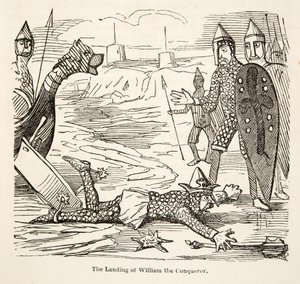 The Landing of William the Conqueror, från The Comic History of England, pub. 1864 (träsnitt) av John Leech
