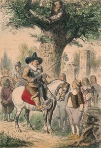 Royal Oak, familjen Penderell har ingen aning om var Charles är!!!, 1850 av John Leech