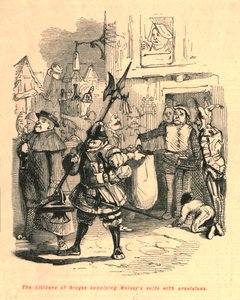 Invånarna i Brygge förser Wolseys svit med proviant, 1897. av John Leech