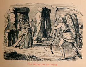 Time Bowling Out the Druids, c1860, 1860 av John Leech