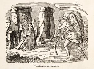 Time Bowling out the Druids, från The Comic History of England, pub. 1864 av John Leech