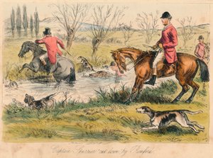 Kapten Spurrier nedhuggen av Romford, 1865. Konstnärer: John Leech, Hablot Knight Browne. av John Leech and Hablot Knight Browne