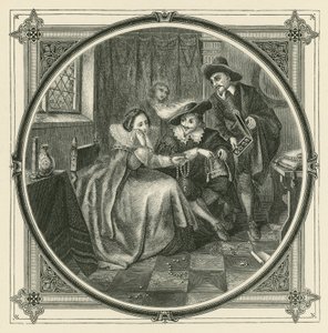 Medan hon gråter slukar hon (gravyr) av John Leighton