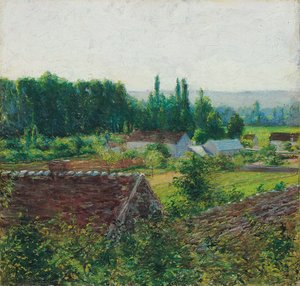 Bondgårdar i Giverny, ca 1890 av John Leslie Breck