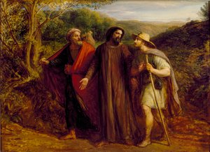 Kristi framträdande för de två lärjungarna som reser till Emmaus, 1835 av John Linnell