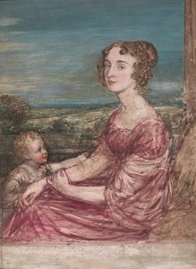 Mrs William Wilberforce och barn av John Linnell