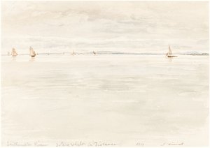 Segelbåtar på Southampton River av John Linnell