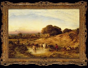 Solnedgång, 1860 av John Linnell