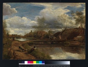 The River Kennet, nära Newbury, 1815 (olja på duk på panel) av John Linnell