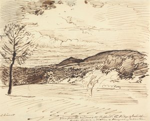 Utsikt från Mr. Sheppards fönster, The Ridge, Gloucestershire av John Linnell