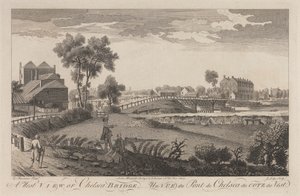 En västervy över Chelsea Bridge av John Lodge
