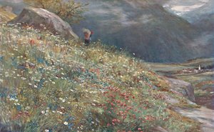 En alpin äng, sent 1800-tidigt 1900-tal.