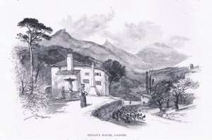 Titians hus, Cadore, från The Magazine of Art 1893, Cassell and Company av John MacWhirter