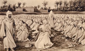 Muhammedaner i bön (litografi) av John Macfarlane