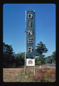 Diner-skylt, Shrewsbury, Massachusetts, USA av John Margolies