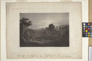 Paradiset--Adam och Eva--Morgonhymnen (mezzotint)