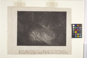 Satan på den brinnande sjön (mezzotint) av John Marin