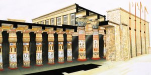 En rekonstruktion av en del av Hypostylehallen