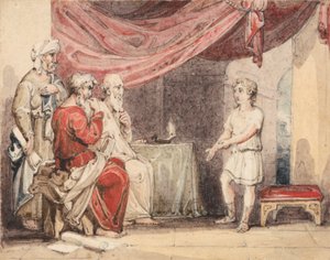 Kristus predikar för de äldste i templet av John Martin