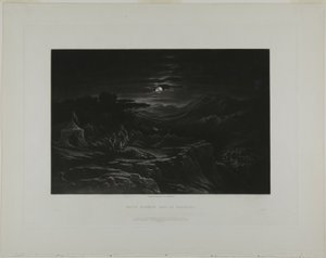 David Spareth Saul vid Hachilah, från Illustrationer av Bibeln av John Martin