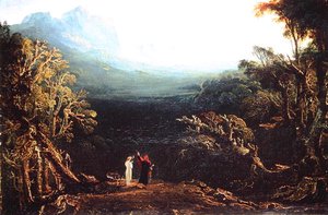 Edwin och Angelina eller Eremiten (olja på duk) av John Martin