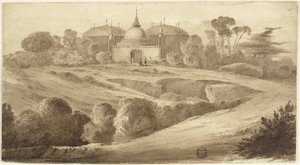 Fantastiskt orientaliskt landskap av John Martin