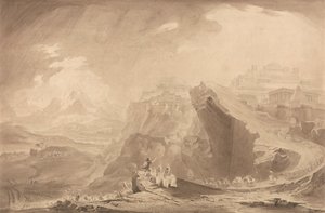 Joshua befaller solen att stå still av John Martin
