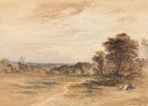 Landskap med uppvaktande par av John Martin